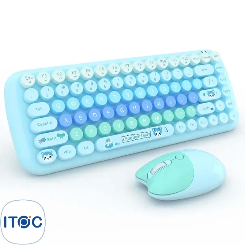 کیبورد و ماوس بی‌سیم مافی Candy Blue
