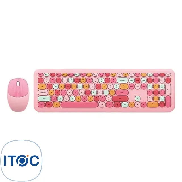 کیبورد و ماوس بی‌سیم مافی MOFII 666 Pink