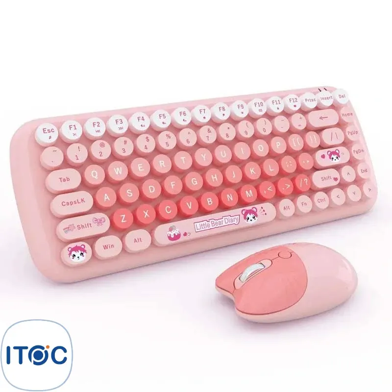 کیبورد و ماوس بیسیم مافی Candy Pink