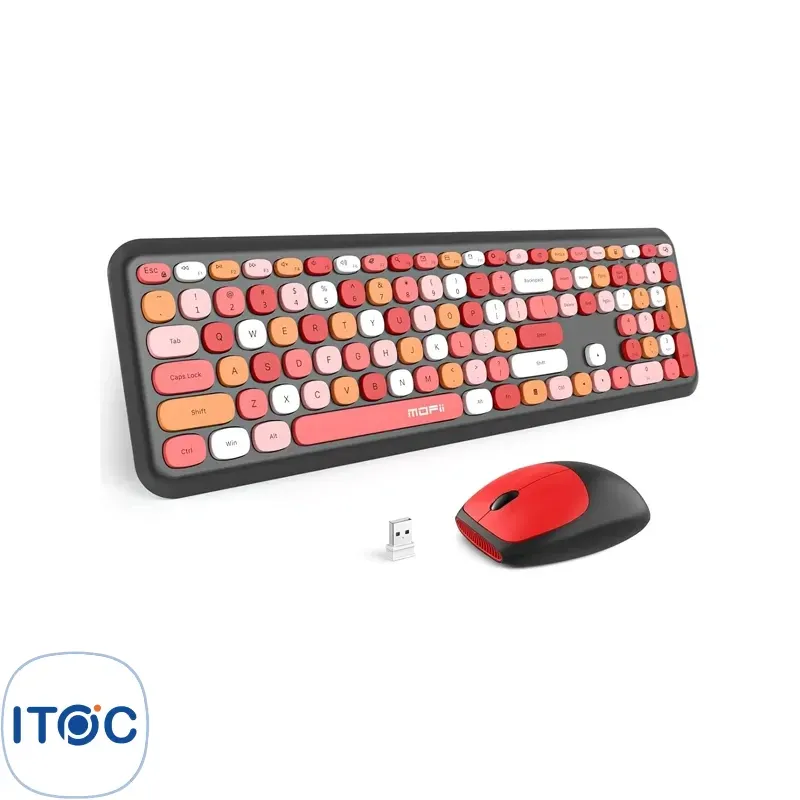 کیبورد و ماوس بیسیم مافی MOFII 666 Black Red